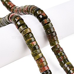 Natural Unakite Beads Strands, Heishi Beads, Disc, 10.5x4.5mm, Hole: 1mm, about 50pcs/strand, 8.46~8.78''(21.5~22.5cm)(G-T138-51)