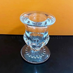Glass Roman Pillar Candle Holders, for Home Decorations, Clear, 4.8x6.3cm, Inner Diameter: 2.3cm(DJEW-PW0012-110E)