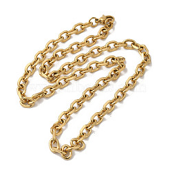 Ion Plating(IP) 304 Stainless Steel Cable Chain Necklaces, Golden, 17.72 inch(45cm)(NJEW-Z024-02G)