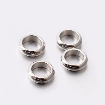 201 Stainless Steel Ring Spacer Beads, Stainless Steel Color, 5x1.5mm, Hole: 3.5mm