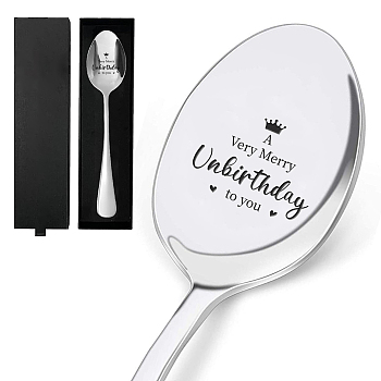 Stainless Steel Spoons, with Packing Box, Word, 195x32mm