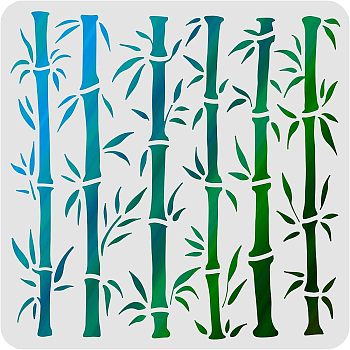 Plastic Reusable Drawing Painting Stencils Templates, for Painting on Scrapbook Fabric Tiles Floor Furniture Wood, Square, Leaf Pattern, 300x300mm