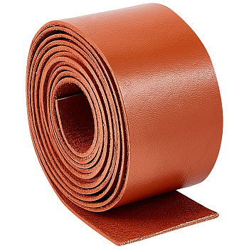 2M Flat Leather Cord, for Jewelry Making, Saddle Brown, 50x2mm, about 2.19 Yards(2m)/pc