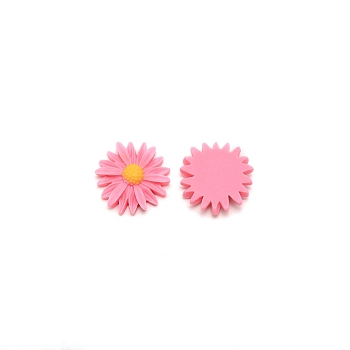 Opaque Resin Cabochons, Sunflower, Pearl Pink, 25x6.5mm