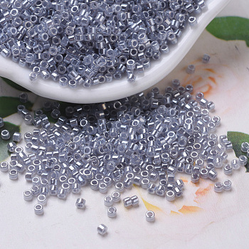 MIYUKI Delica Beads, Cylinder, Japanese Seed Beads, 11/0, (DB0242) Silver Gray Ceylon, 1.3x1.6mm, Hole: 0.8mm, about 2000pcs/10g
