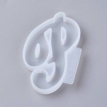 Letter DIY Silicone Molds, For UV Resin, Epoxy Resin Jewelry Making, Letter.P,  62x42x8mm, Inner Diameter: 60x31mm