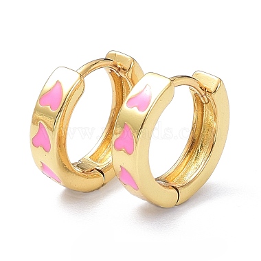 Brass Enamel Hoop Earrings(KK-P205-17G)-2