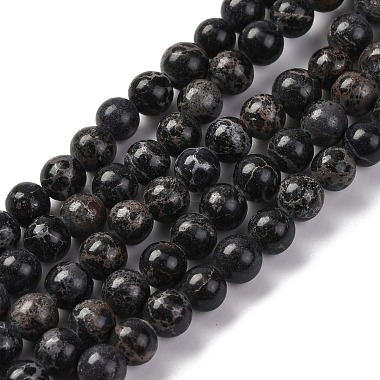 Black Round Imperial Jasper Beads