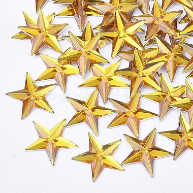 14mm Gold Star Plastic Cabochons