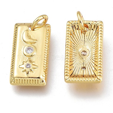 Brass Micro Pave Clear Cubic Zirconia Charms(X-KK-M206-23G)-2