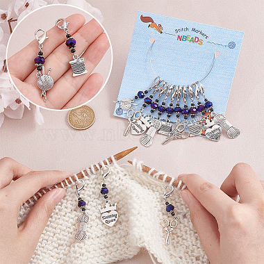 Knitting Theme Alloy Pendant Decorations(HJEW-PH01541)-3