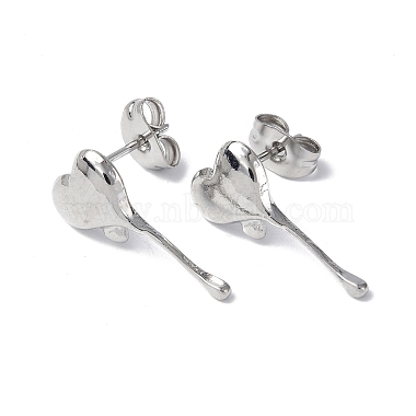 Heart 304 Stainless Steel Stud Earrings