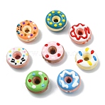 8Pcs 8 Styles Handmade Porcelain Enamel Beads, Donut, Bright Glazed Porcelain, Mixed Color, 18.5x7.5~10mm, Hole: 2mm, 1pc/style (PORC-YW0001-63)