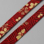 5M Japanese Printed Flower Cotton Ribbons, Garment Accessories, FireBrick, 3/8 inch(10mm), about 5.47 Yards(5m)/Roll(OCOR-WH0089-25A-04)