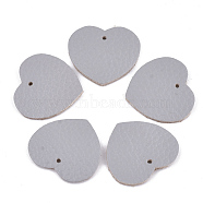 Eco-Friendly Cowhide Pendants, Heart, Light Grey, 25x27x1.5mm, Hole: 1.5mm(X-FIND-T045-24B-02)