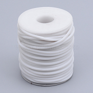 Hollow Pipe PVC Tubular Synthetic Rubber Cord, Wrapped Around White Plastic Spool, White, 3mm, Hole: 1.5mm, about 27.34 yards(25m)/roll(RCOR-R007-3mm-08)