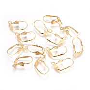 304 Stainless Steel Leverback Earrings Findings, with Loop, Real 18K Gold Plated, 19x6x12mm, Hole: 1.6mm(X-STAS-P227-45G)