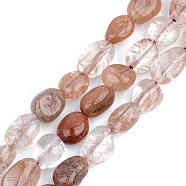 Natural Rutilated Quartz Beads Strands, Tumbled Stone, Nuggets, 5~13x5~10x3~8mm, Hole: 1mm, about 40~60pcs/strand, 14.57 inch~15.74 inch(37~40cm)(G-S359-162)