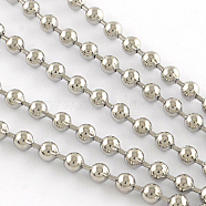 201 Stainless Steel Ball Chains, with Spool, Stainless Steel Color, 5.0mm, about 32.8 Feet(10m)/roll(CHS-R008-18)