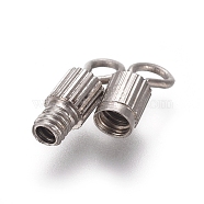 Brass Screw Clasps, Tube, Platinum, 14mm, Hole: 1.8mm, Clasp: 7x3mm(KK-TAC0002-68A-P)