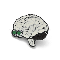 Brain Theme Enamel Pins, Alloy Lapel Pin Backs for Backpack Clothes, Gainsboro, 25x28.5mm(JEWB-E040-01EB-02)