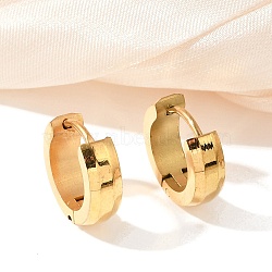 304 Stainless Steel Polishing Effect Hoop Earrings, Ion Plating(IP), Golden, 13x4mm(EJEW-M001-31G)