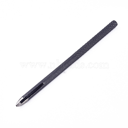 Steel Hollow Hole Punch Cutter Tool, for DIY Handmade Leather Craft, Black, 80x4mm, Hole: 0.8mm(TOOL-WH0121-06D)