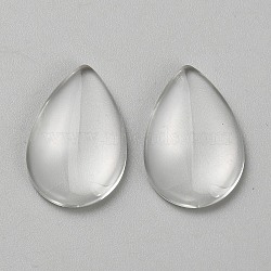 Glass Cabochons, Teardrop, Clear, 30x19.8x5.5mm(GLAA-WH0038-50)