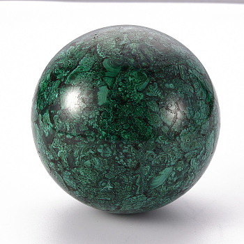 Natural Malachite Display Decorations, Round Ball, 80mm