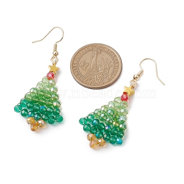 Glass Christmas Tree Dangle Earrings(EJEW-JE06154)-3