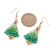 Glass Christmas Tree Dangle Earrings(EJEW-JE06154)-3