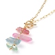 Electroplated Natural Quartz Crystal Wire Wrapped Pendant Necklaces(NJEW-JN03256)-2