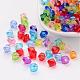 Mixed Color Chunky Dyed Transparent Acrylic Faceted Bicone Spacer Beads for Kids Jewelry(X-DBB6mm)-1