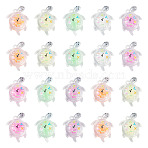 30Pcs Transparent Acrylic and Glitter Powder Pendants, Turtle Charms, Mixed Color, 30~30.5x23x8~8.5mm, Hole: 1.6~1.8mm(TACR-TA0001-91)