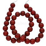 Synthetical Howlite Beads Strands, Dyed Red, Round, about 6~7mm in diameter, hole: 0.5mm, about 64pcs/strand, 16 inch(G609-6mm)