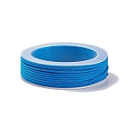Braided Nylon Threads, Dyed, Knotting Cord, for Chinese Knotting, Crafts and Jewelry Making, Deep Sky Blue, 1.5mm, about 13.12 yards(12m)/roll(NWIR-E023-1.5mm-10)