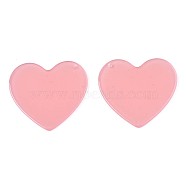 Translucent Cellulose Acetate(Resin) Pendants, Solid Color, Heart, Salmon, 38x41x2mm, Hole: 1.4mm(KY-T040-31F)