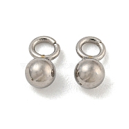 201 Stainless Steel Charms, Round Charm, Stainless Steel Color, 6x3x3mm, Hole: 1.6mm(STAS-O004-09A-P)