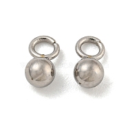 Non-Tarnish 201 Stainless Steel Charms, Round Charm, Stainless Steel Color, 6x3x3mm, Hole: 1.6mm(STAS-O004-09A-P)