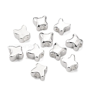 304 Stainless Steel Beads, Butterfly, Silver, 10x10x6mm, Hole: 3.5mm(STAS-H398-33S)