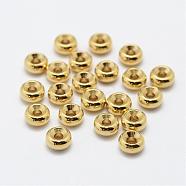 Brass Spacer Beads, Nickel Free, Donut, Raw(Unplated), 7x3mm, Hole: 2mm(KK-P095-19-B)