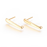 Ion Plating(IP) 304 Stainless Steel Ear Stud Components, with Loop, Golden, 20.5x4mm, Hole: 1.8mm, Pin: 0.7mm(STAS-I120-18B-G)