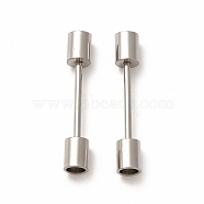 201 Stainless Steel Screw Clasps, Column, For Leather Cord Bracelets Making, Stainless Steel Color, 24x4mm, Inner Diameter: 3mm(STAS-G305-02P)
