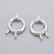 304 Stainless Steel Spring Ring Clasps, Ring, Silver Color Plated, 18x4.5mm, Hole: 3mm(STAS-G190-17S-B)