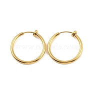 Ion Plating(IP) 304 Stainless Steel Clip-on Earrings, For Non-pierced Ears, Real 18K Gold Plated, 22x2mm(EJEW-M218-03C-G)