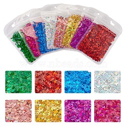 8 Bags 8 Colors Nail Art Glitter Sequins, Manicure Decorations, DIY Sparkly Paillette Tips Nail, Butterfly, Mixed Color, 3x3x0.1mm, 1 bag/color(MRMJ-TA0001-29)