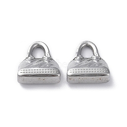 304 Stainless Steel Pendants, Handbag Charm, Stainless Steel Color, 16x14.5x5.5mm, Hole: 4mm(STAS-P324-11P)