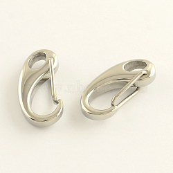 304 Stainless Steel Keychain Clasp Findings, Stainless Steel Color, 26x12x5mm(STAS-R065-09)