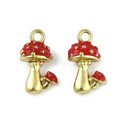 3D Alloy Pendants, Fruit Vegetable Charms, Mushroom, 11.5x10x6.5mm, Hole: 1.8mm(PALLOY-D080-01F)