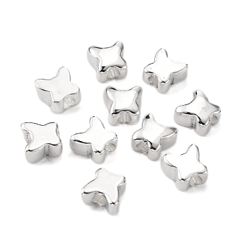 304 Stainless Steel Beads, Butterfly, Silver, 10x10x6mm, Hole: 3.5mm